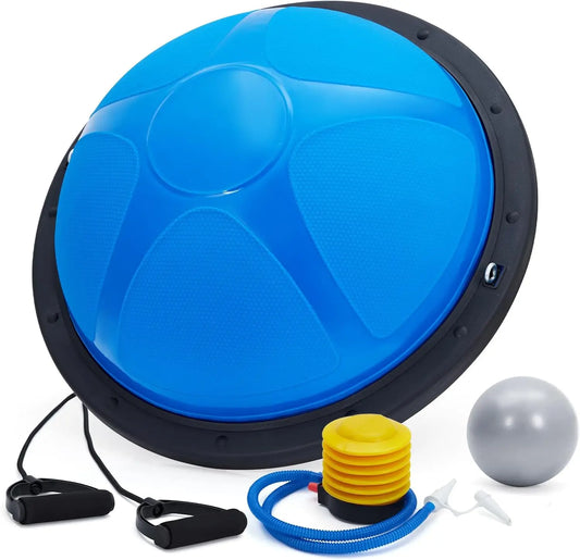 Half Balance Ball Trainer With Resistance Bands For Core Workouts