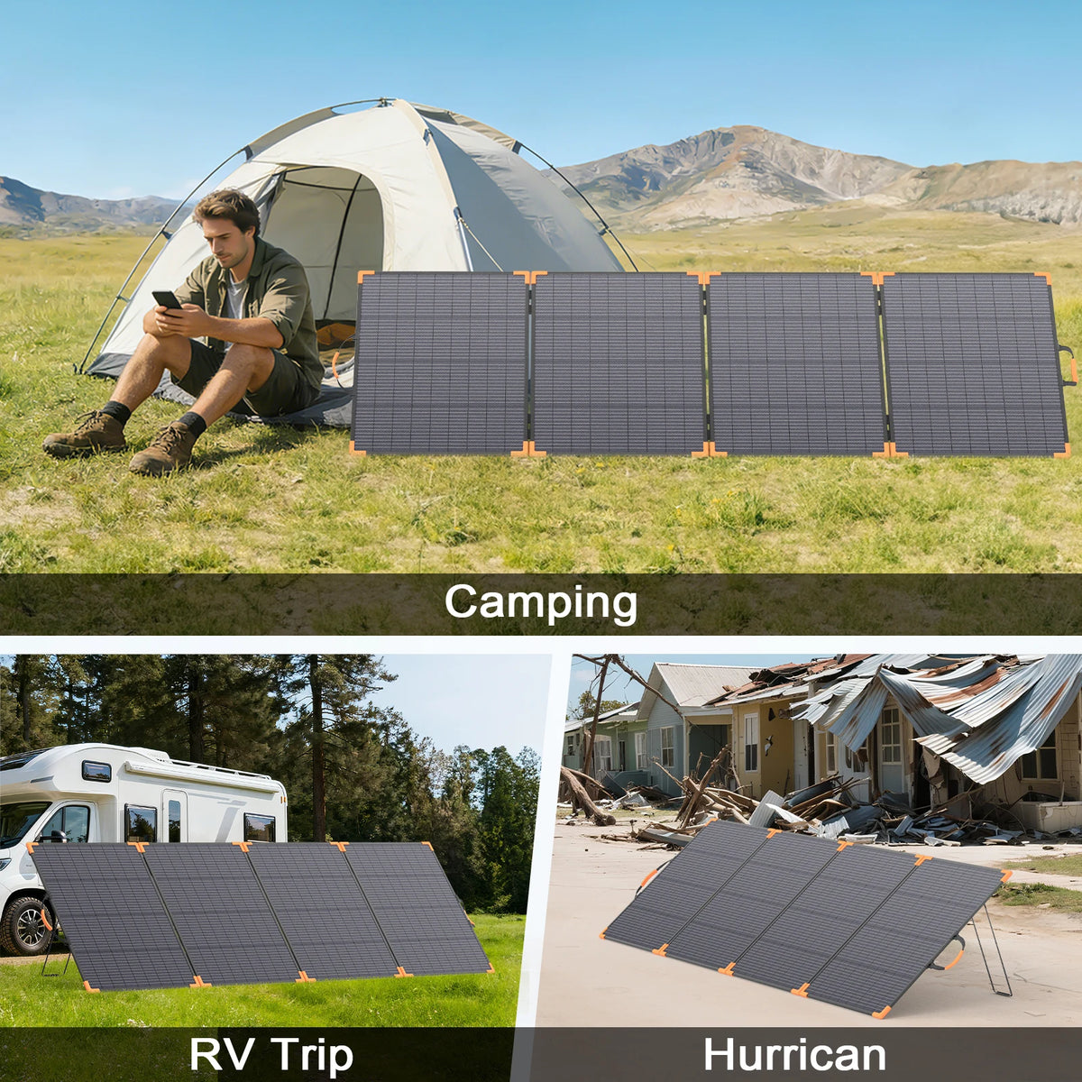 MHPOWOS 400W Bifacial Foldable Solar Panel for Portable Power Stations
