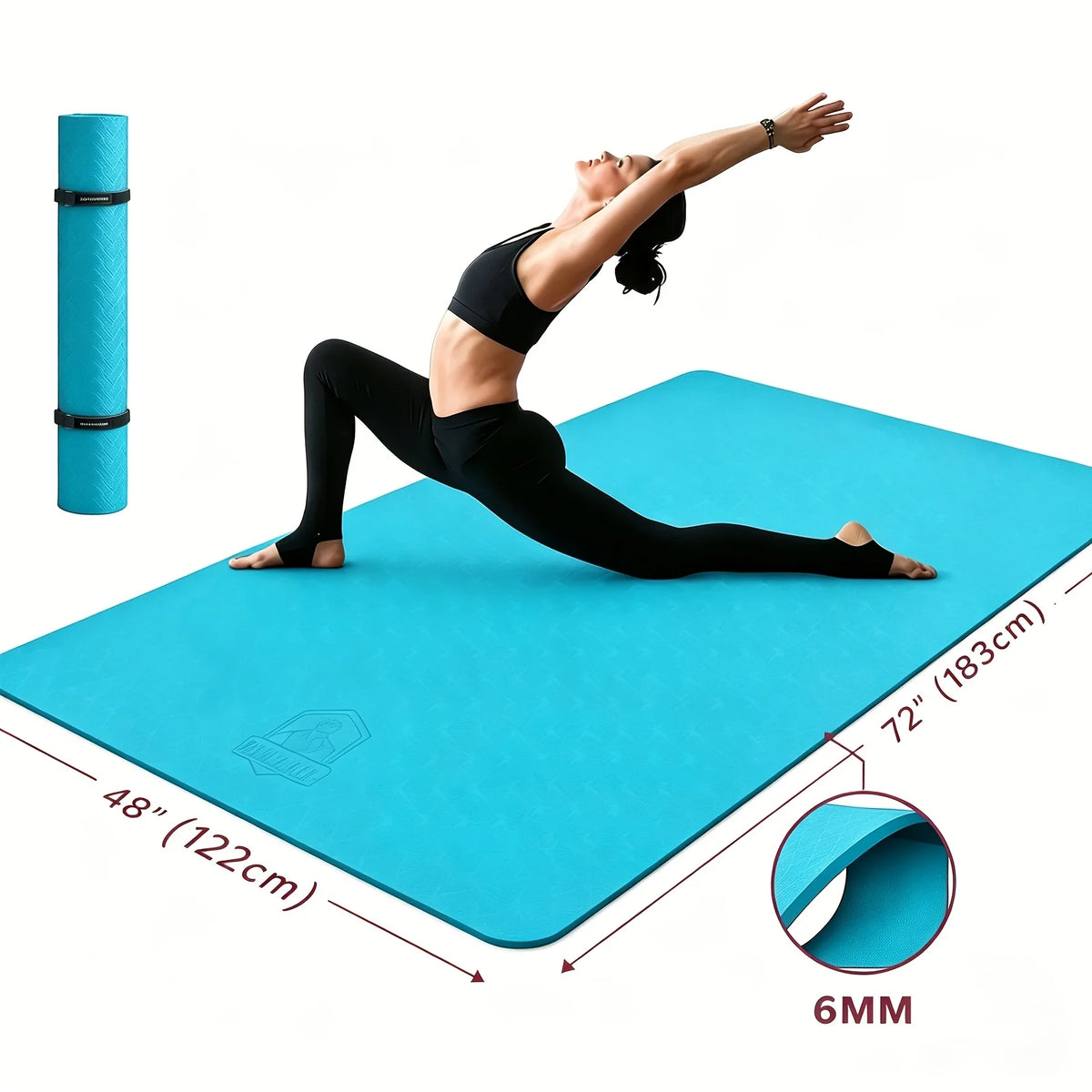 HAPBEAR Extra Large Non Slip TPE Yoga Mat for Fitness