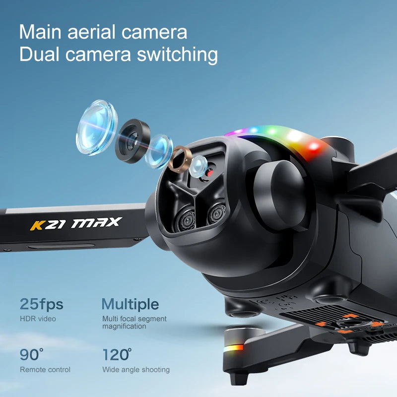 ZNLYRION K21MAX Foldable Brushless Drone With Screen Remote Dual Cameras