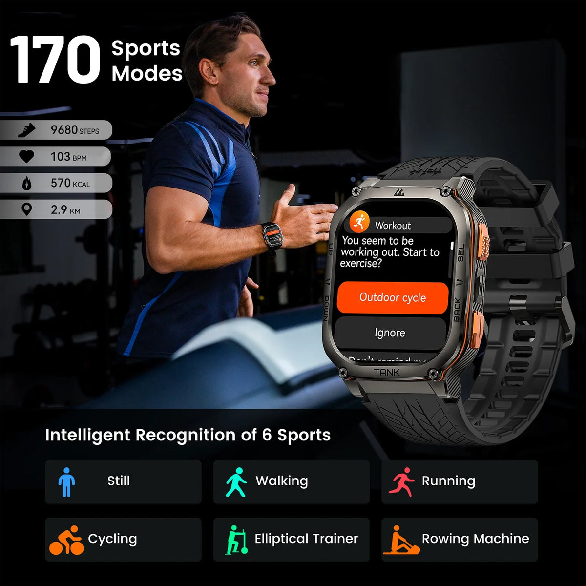 KOSPET Tank M3 Ultra GPS Smartwatch Bluetooth Calling Health Tracking