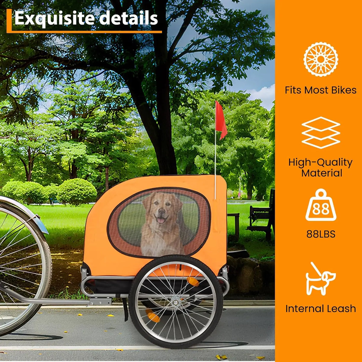 TWISTER.CK Foldable Dog Bike Trailer With Universal Coupler