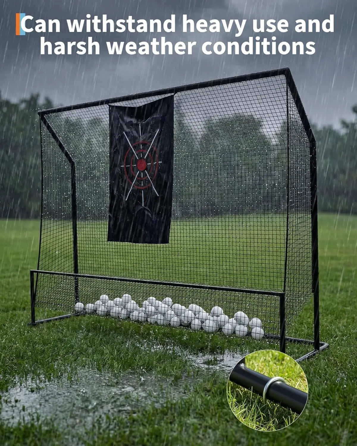 HiMISS Golf Practice Net With Aim Cloth And Carry Bag