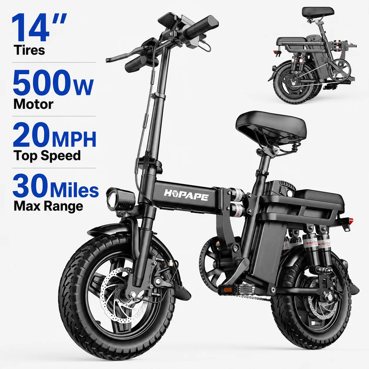 EOEOTWO Electric Mountain Bike With Removable Battery And Disc Brakes