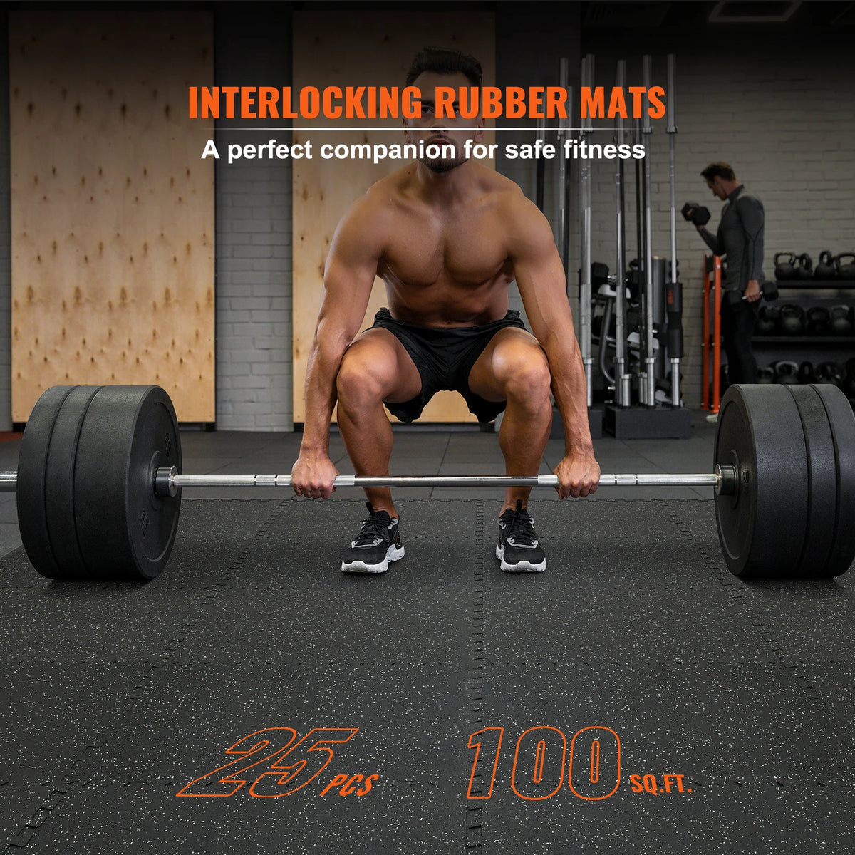 SucceBuy Interlocking Rubber Gym Floor Mats For Home Workouts