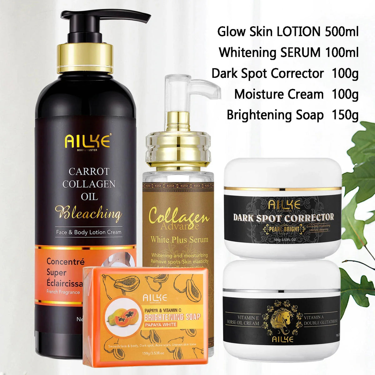 AILKE Collagen Skincare Set For Brightening And Even Skin Tone