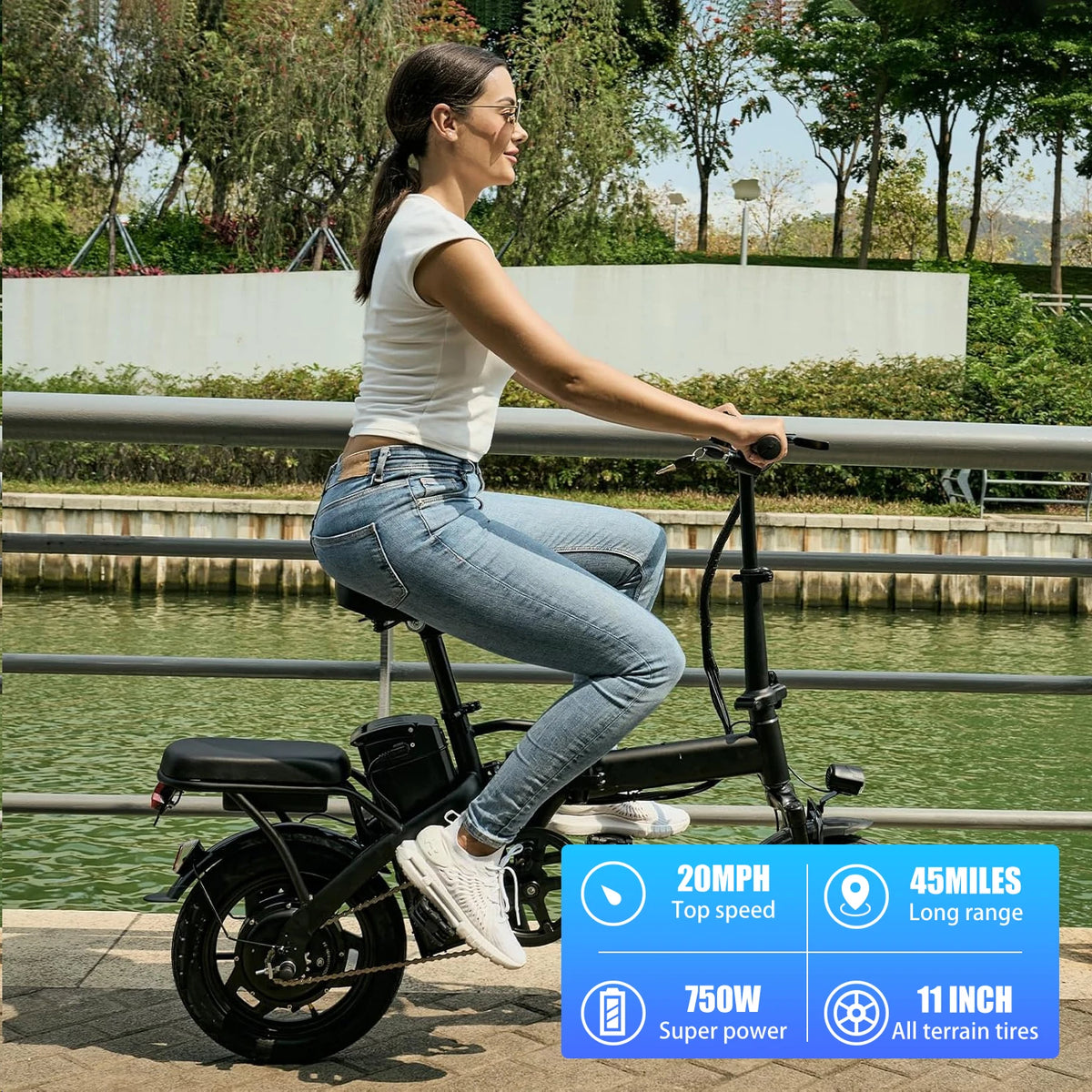HEZZO T5 Lightweight Folding Electric Commuter Bike With Disc Brakes