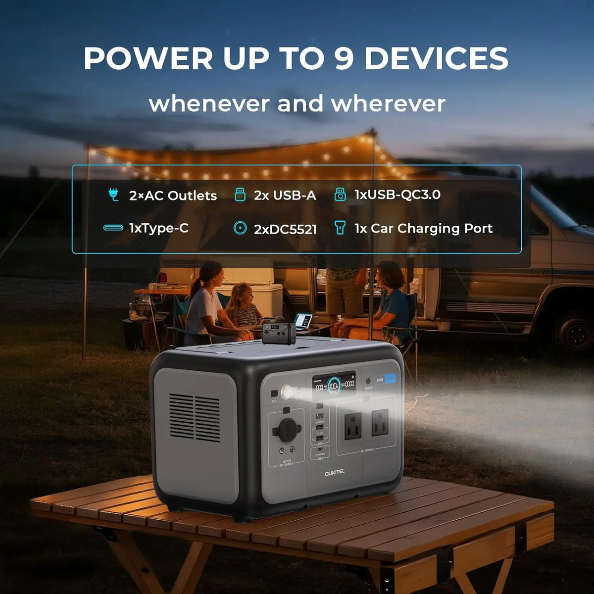 OUKITEL P800E Portable Power Station for Home Backup and Camping