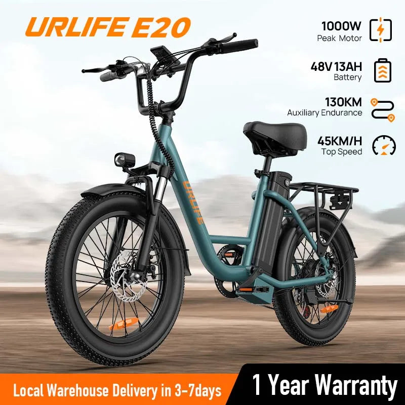 URLIFE E20 Electric Bike With Removable Battery And Disc Brakes