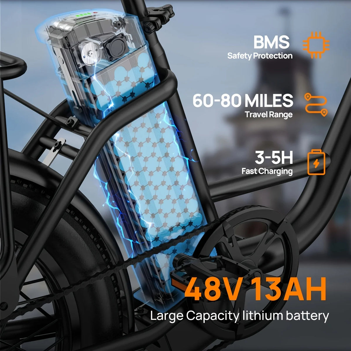 URLIFE E20 Electric Bike With Removable Battery And Disc Brakes