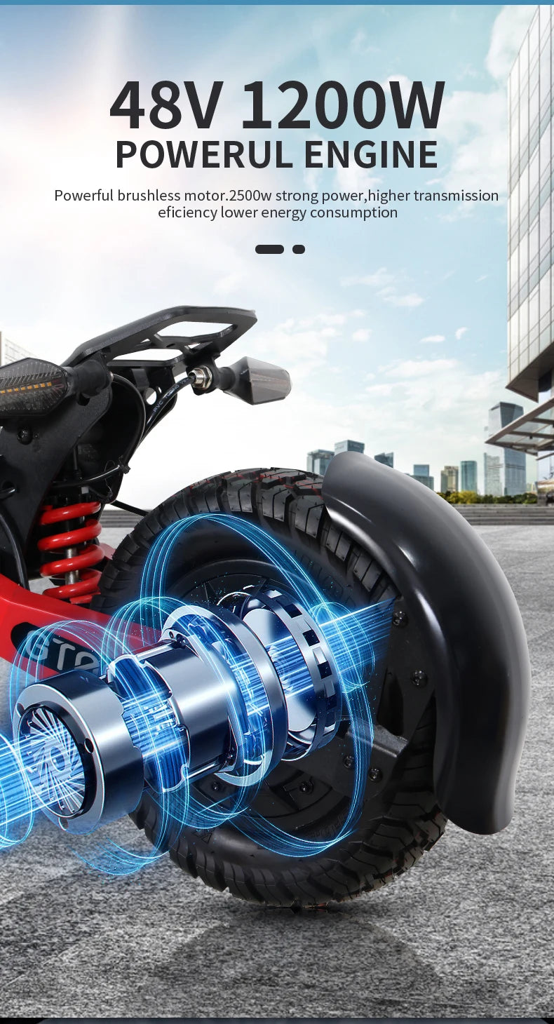 Arwibon 1200W Foldable Electric Scooter With Disc Brakes