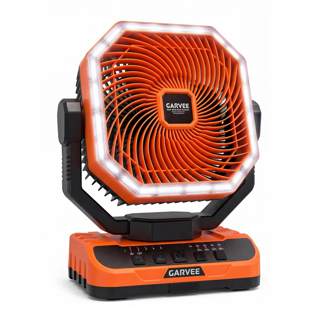 HiMISS Rechargeable Camping Fan With LED Light And Remote Control