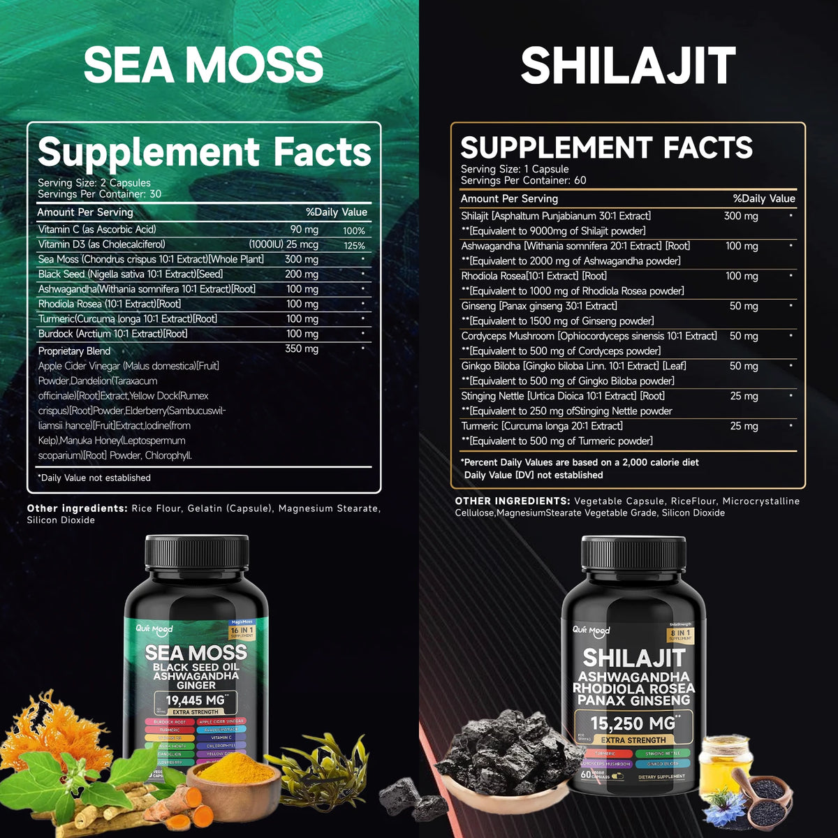 Sea Moss And Shilajit Vitality Support Supplement Bundle