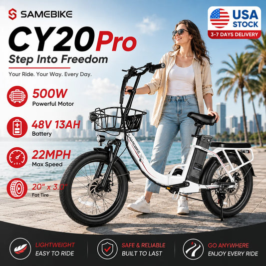SAMEBIKE CY20Pro Foldable Electric Bike With Dual Suspension