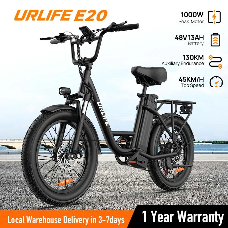 URLIFE E20 Electric Bike With Removable Battery And Disc Brakes