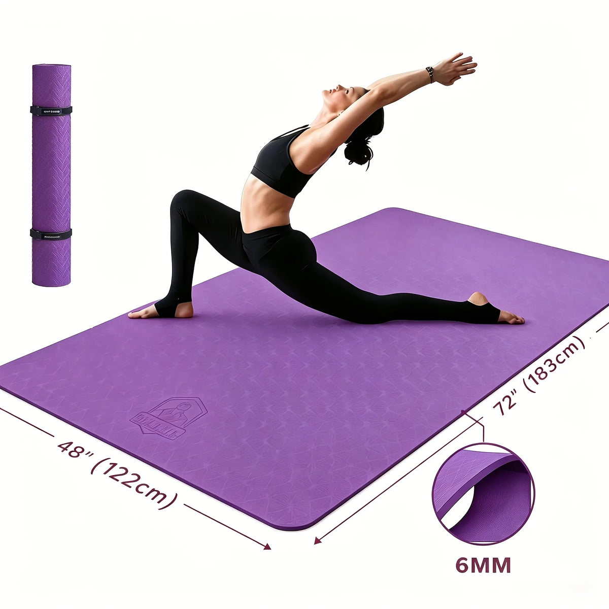 HAPBEAR Extra Large Non Slip TPE Yoga Mat for Fitness