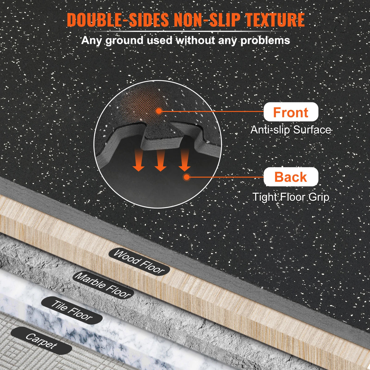 SucceBuy Interlocking Rubber Gym Floor Mats For Home Workouts