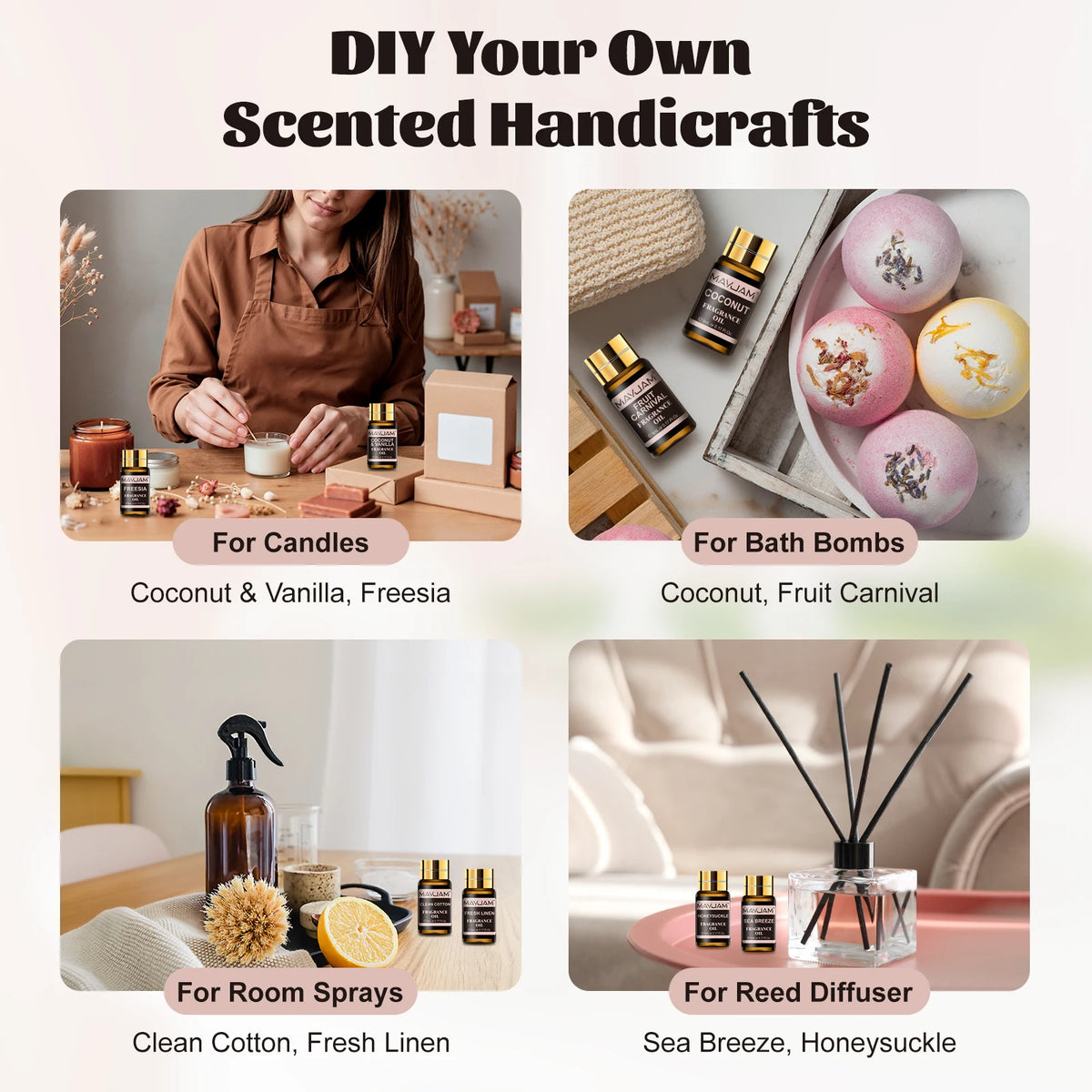 MAYJAM Fragrance Oils Set for Diffusers and Candle Making