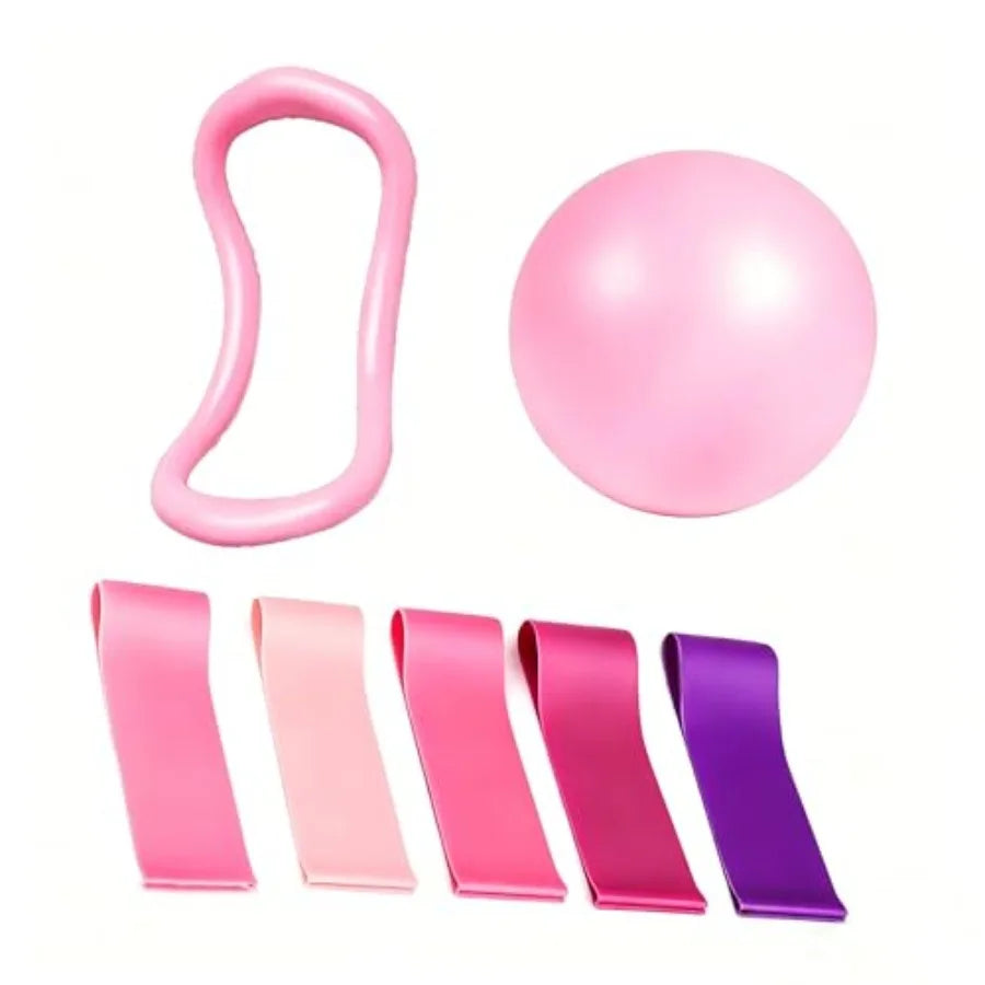 Pilates Kit With Mini Ball Yoga Rings And Resistance Bands