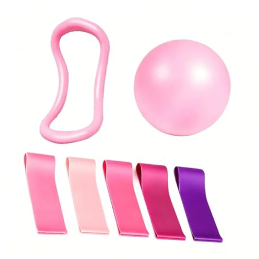 Pilates Kit With Mini Ball Yoga Rings And Resistance Bands