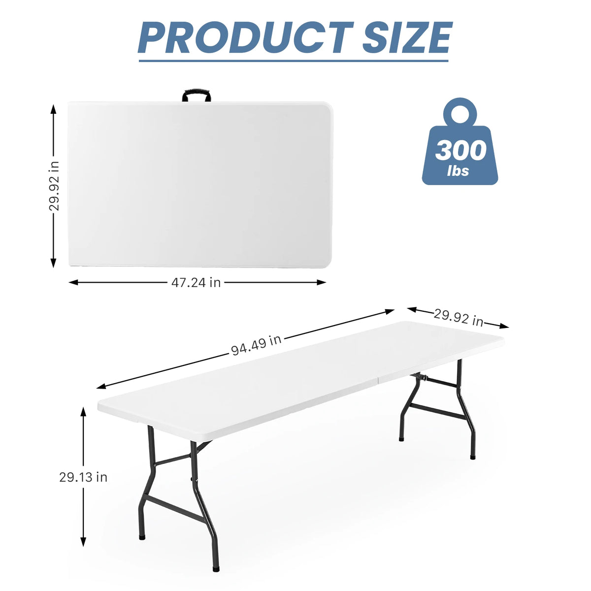 JHK Portable Folding Table With Safety Lock For Outdoor Dining