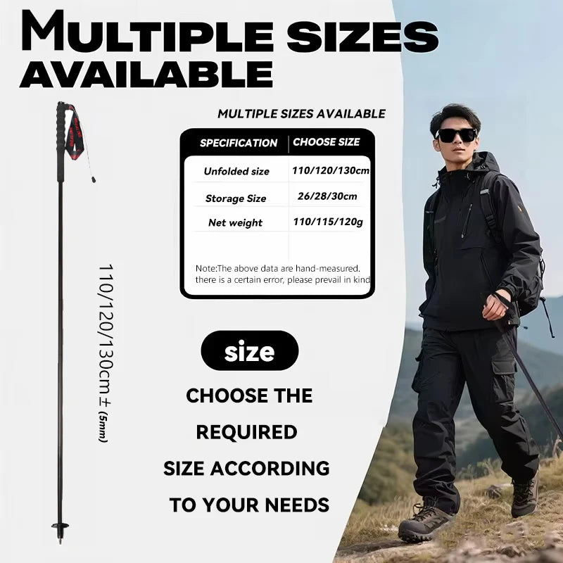 OKHEALING Carbon Fiber Folding Trekking Poles for Hiking and Travel