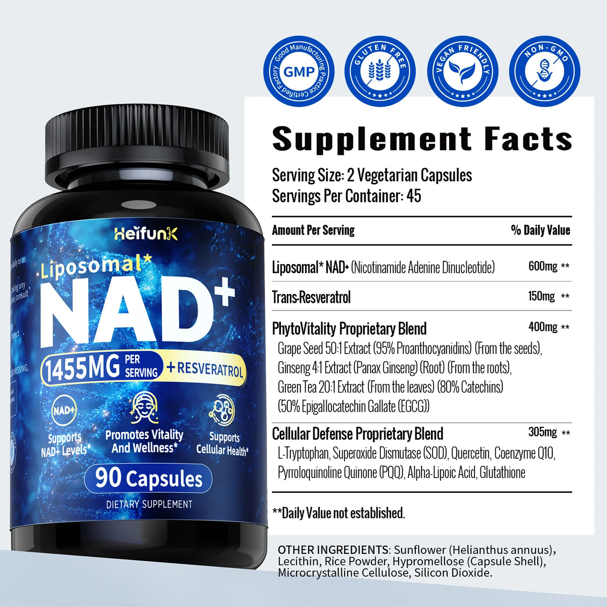 BIYODE Liposomal NAD Plus Supplement For Cellular Health Support
