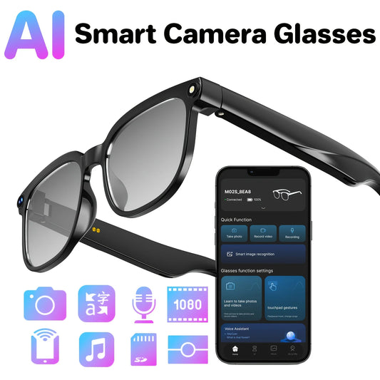 Smart Camera Glasses With HD Video, Bluetooth Audio And Translation
