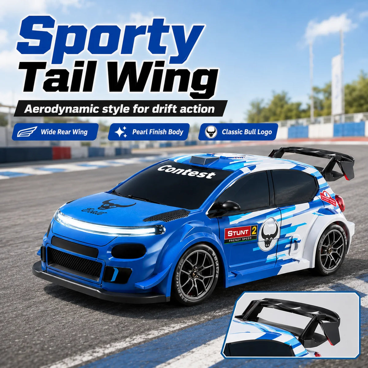 ZNLYRION 4WD RC Drift Car With LED Lights Remote Control