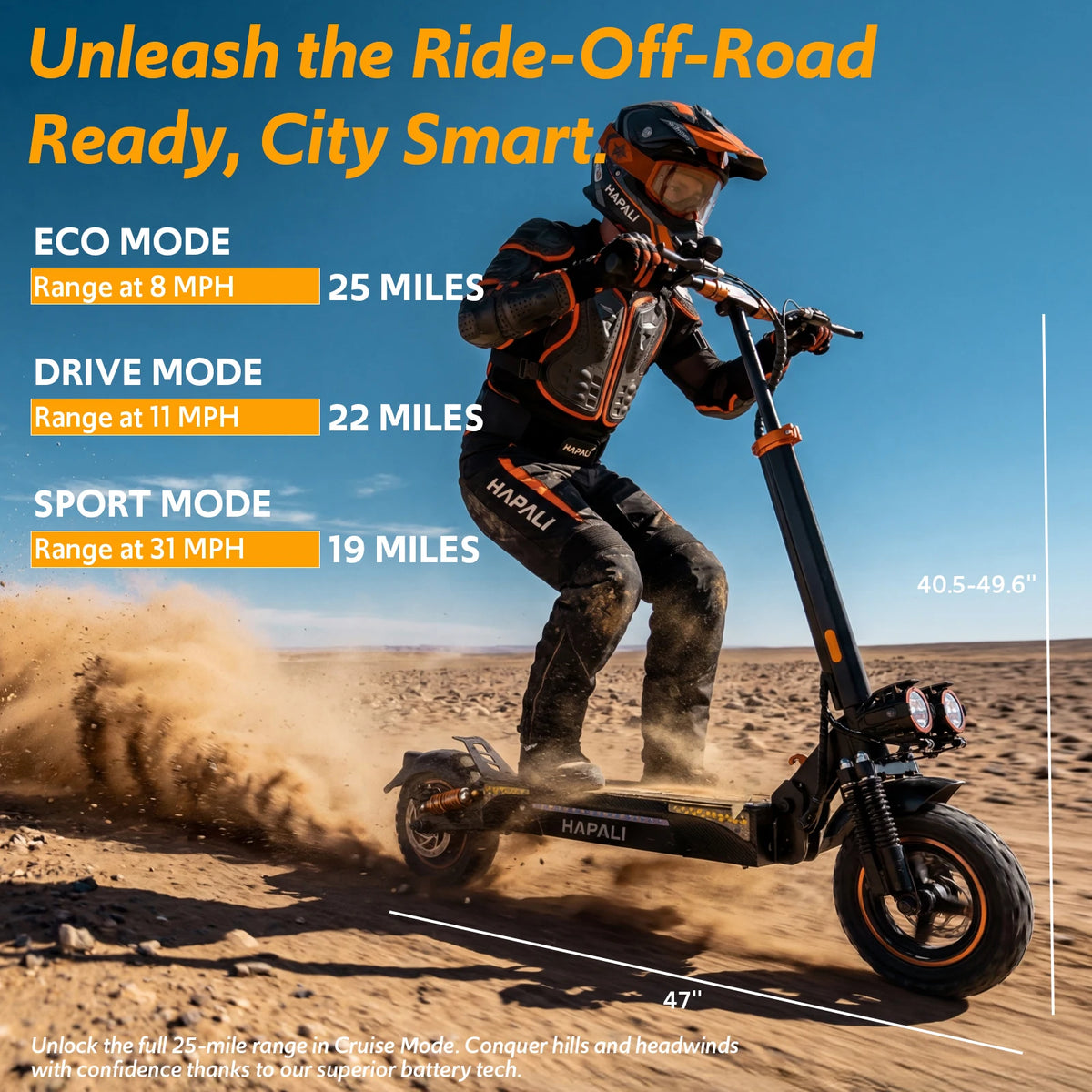 Osboo Off Road Electric Scooter With Powerful Motor And Suspension