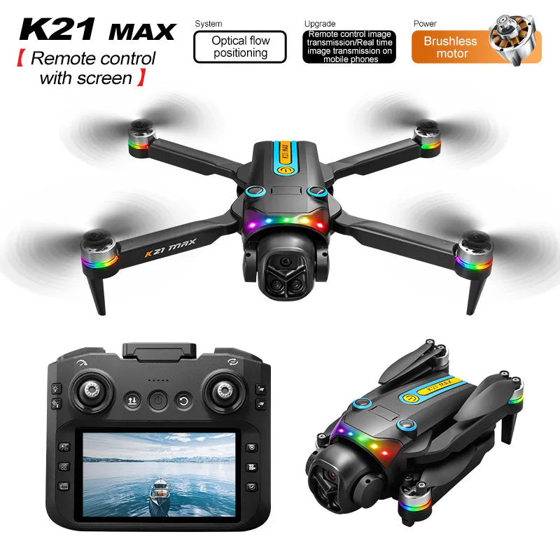ZNLYRION K21MAX Foldable Brushless Drone With Screen Remote Dual Cameras