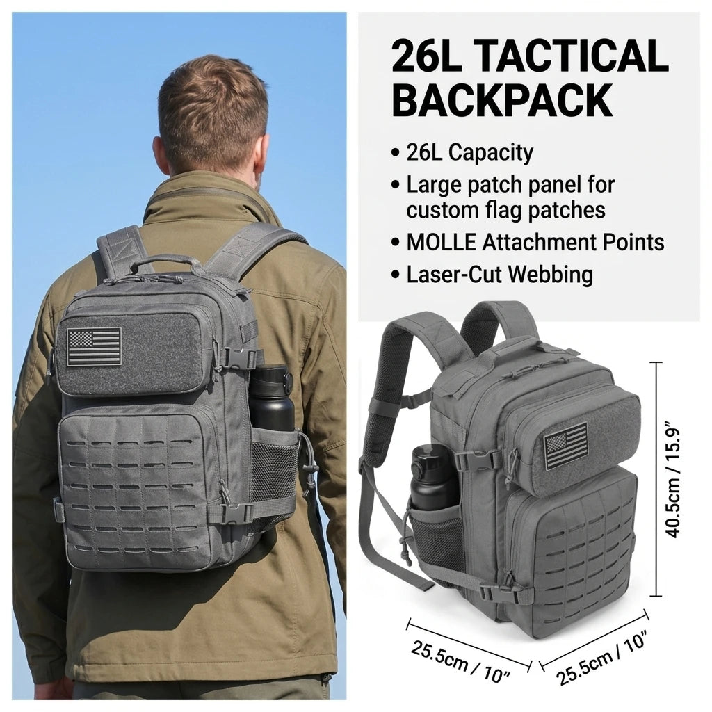 ReFire Gear Tactical MOLLE Hiking Backpack With Dual Cup Holders
