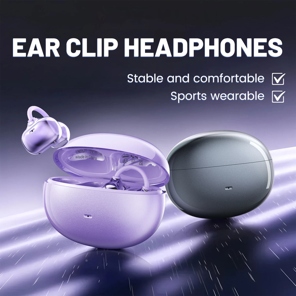 INSONIXN Open Ear Clip Wireless Bluetooth Earbuds With Microphone