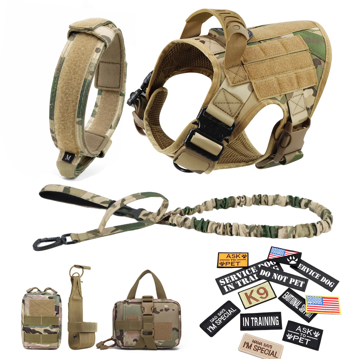 PETRAVEL Tactical Dog Harness Vest With Leash And Training Patches