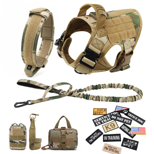 PETRAVEL Tactical Dog Harness Vest With Leash And Training Patches
