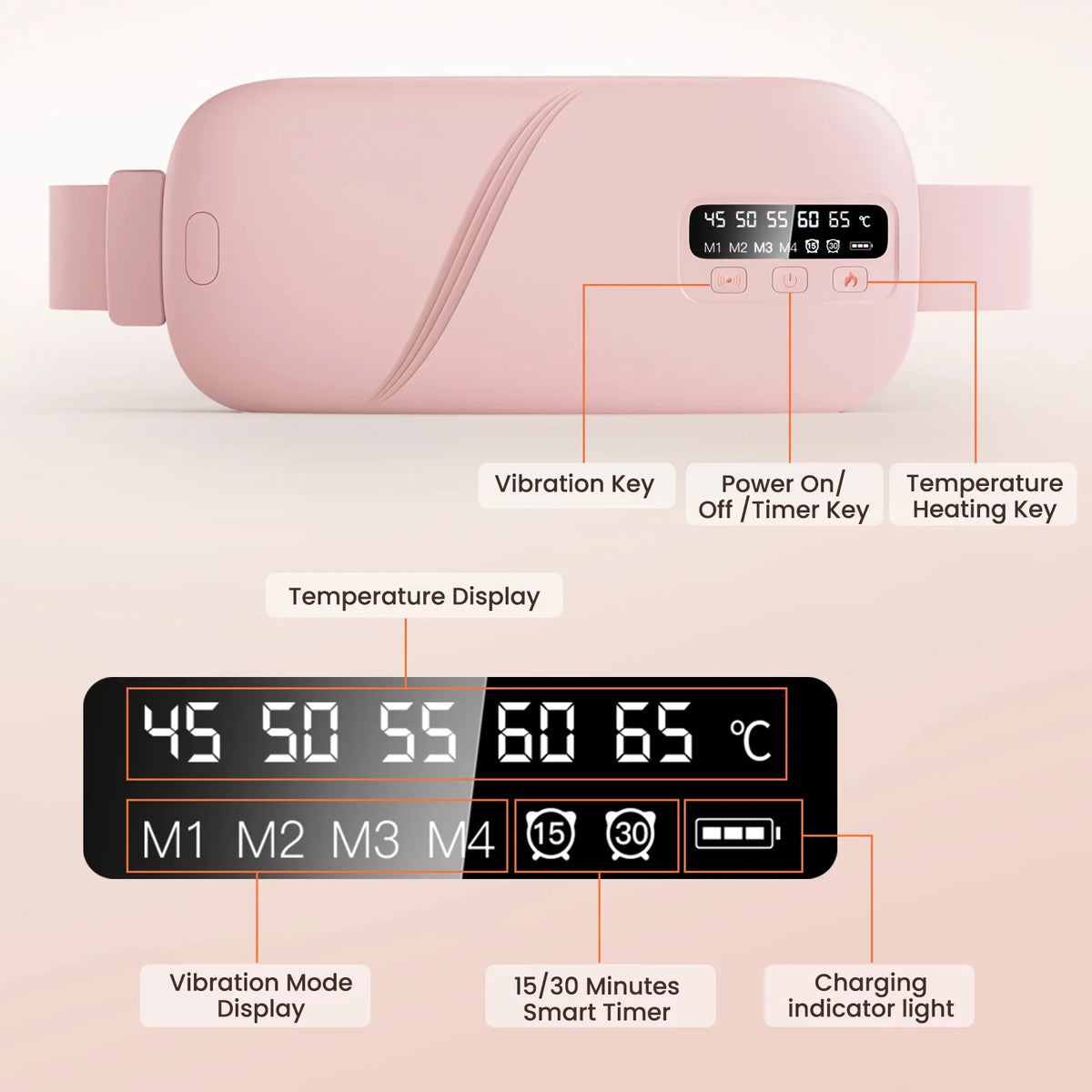 PASTSKY Electric Heating Vibration Waist Massage Belt For Cramps