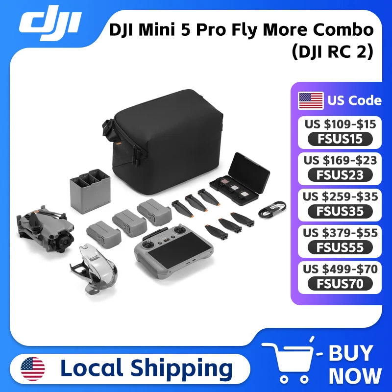 DJI Mini 5 Pro Fly More Combo Controller RC2 Drone