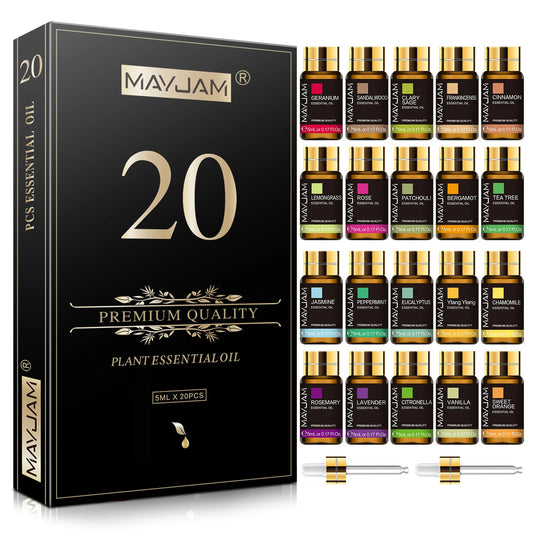MAYJAM Essential Oil Set With Lavender Jasmine Eucalyptus Vanilla