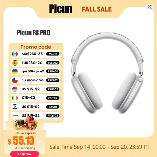 Picun F8 Pro Wireless Headphones With Active Noise Cancellation
