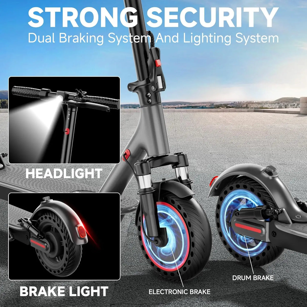 AOVOPRO Foldable Electric Scooter With Powerful Motor And App Control
