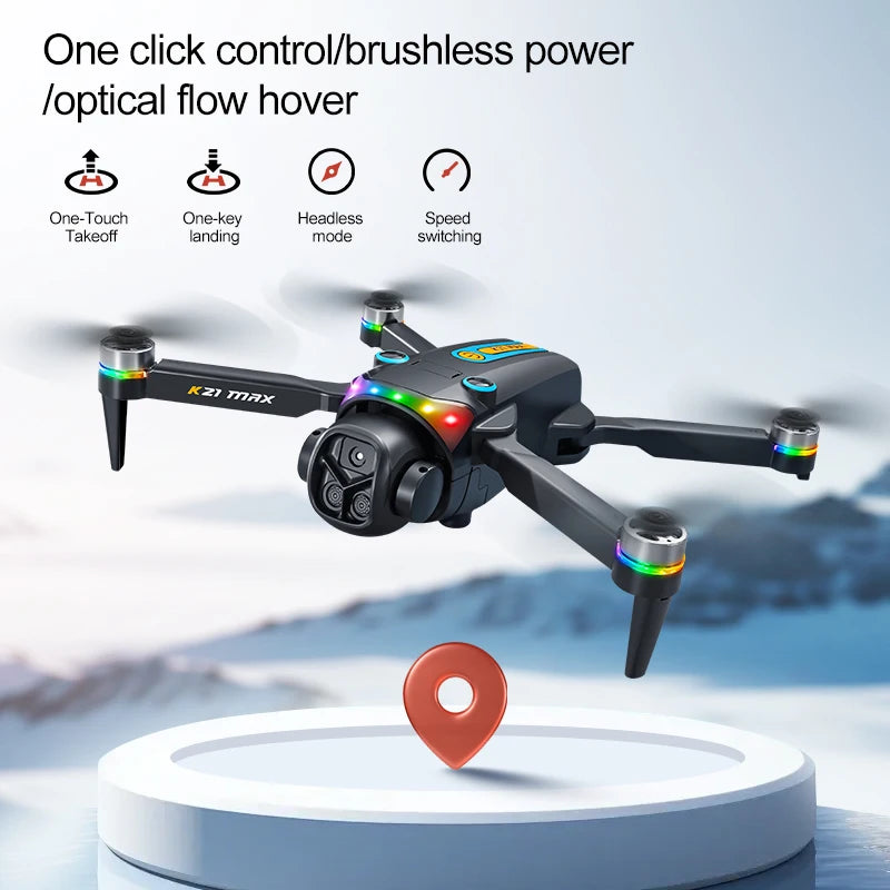 ZNLYRION K21MAX Foldable Brushless Drone With Screen Remote Dual Cameras
