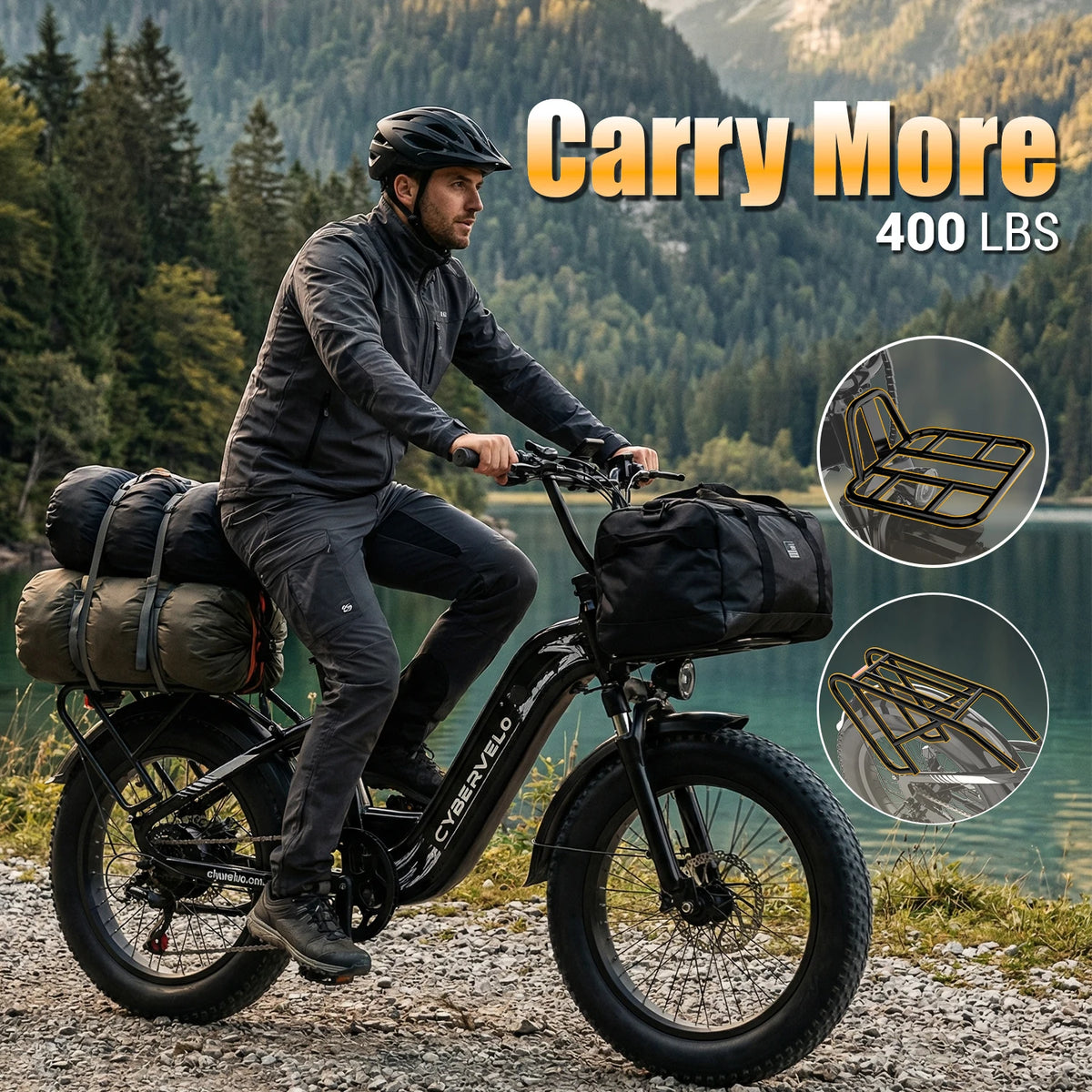 CBVELO Step Through Fat Tire Electric Bike With Removable Battery