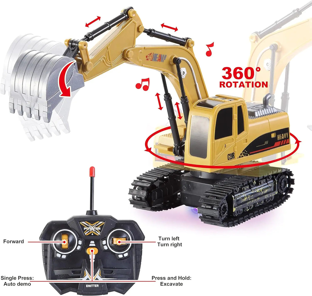 Joyfy Remote Control Construction Vehicle Toy Set For Kids