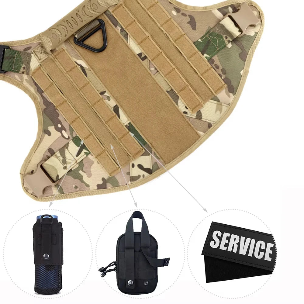 PETRAVEL Tactical Dog Harness Vest With Leash And Training Patches
