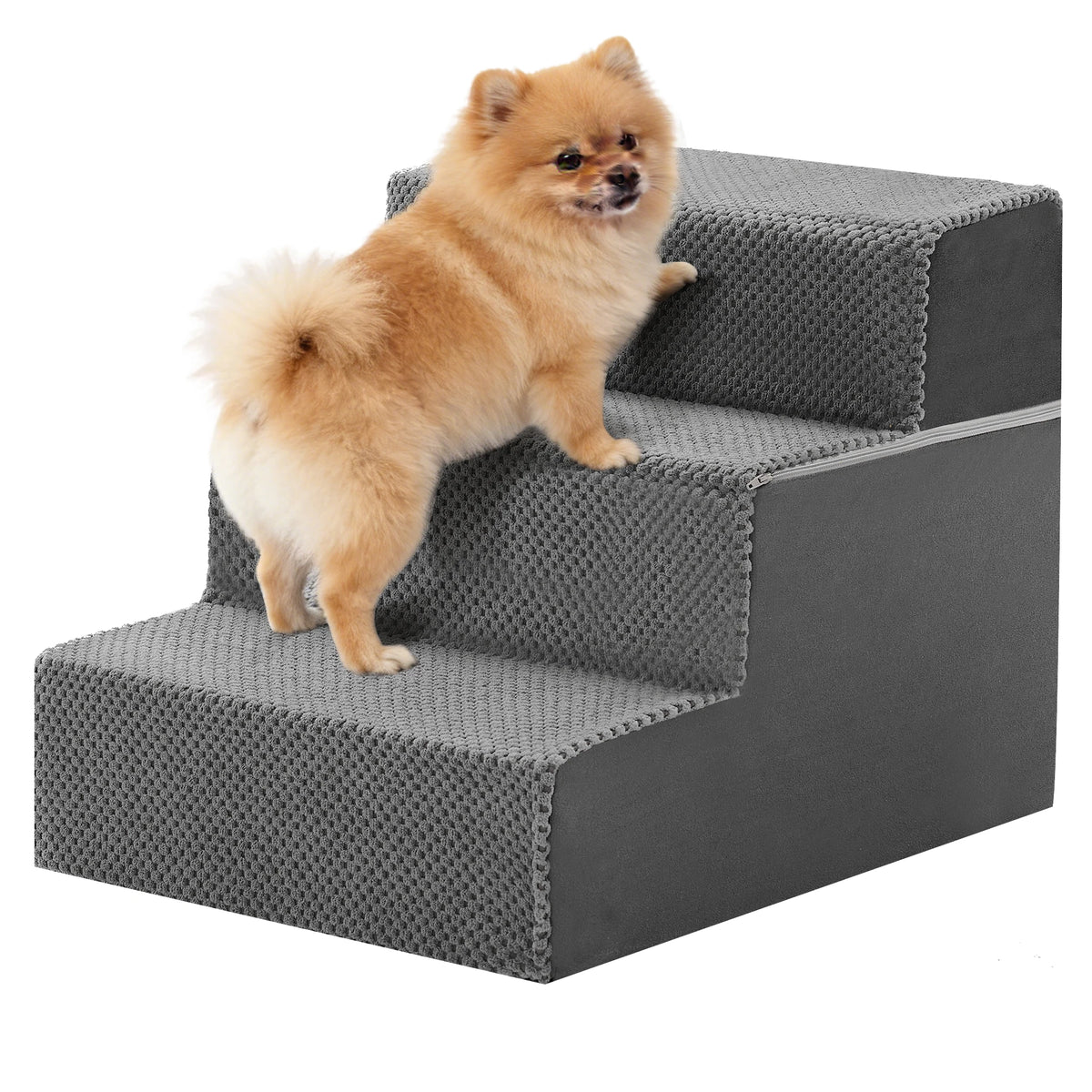 Curved Foam Dog Stairs Ramp With Non Slip Indoor Pet Access