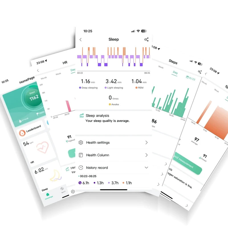 Smart Bluetooth Health Ring Heart Rate Blood Pressure Monitoring