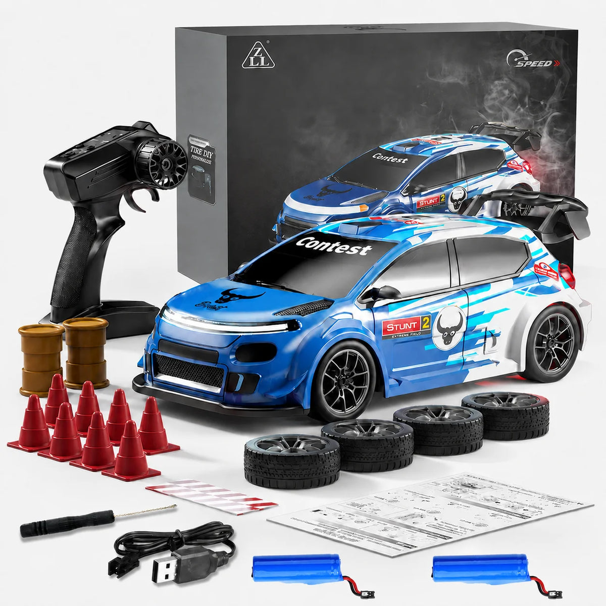 ZNLYRION 4WD RC Drift Car With LED Lights Remote Control