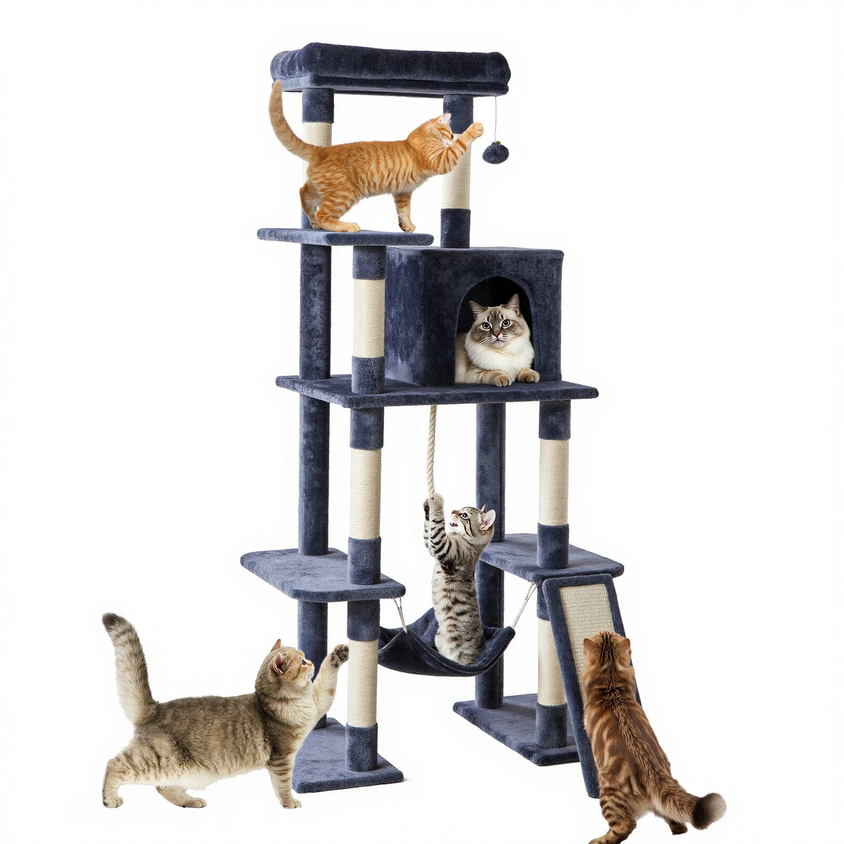 JHK Multi-Level Cat Tree With Sisal Scratching Posts
