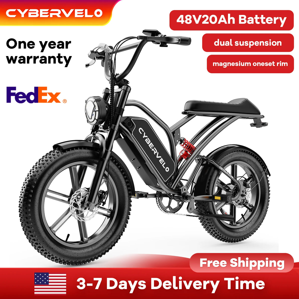 Cybervelo EK11 Electric Fat Tire All Terrain Electric Bike