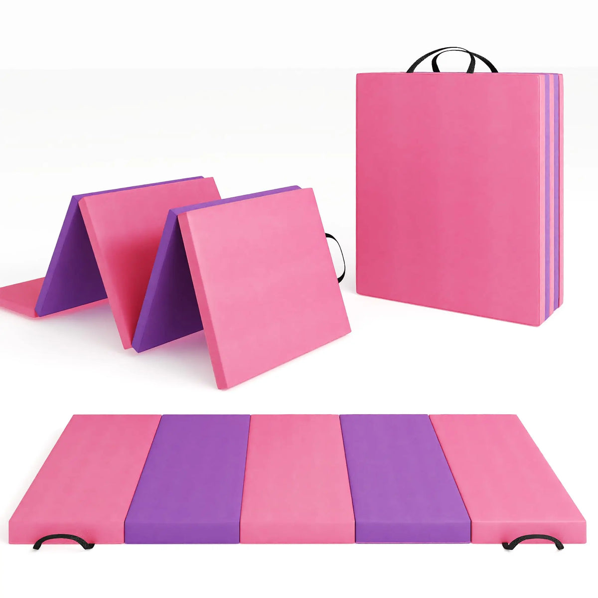 HiMISS Portable Folding Gymnastics Tumbling Mat for Home Workouts